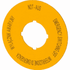 Tabliczka opisowa żółta okrągła fi60mm /WYŁĄCZNIK AWARYJNY/ M22-XBK5